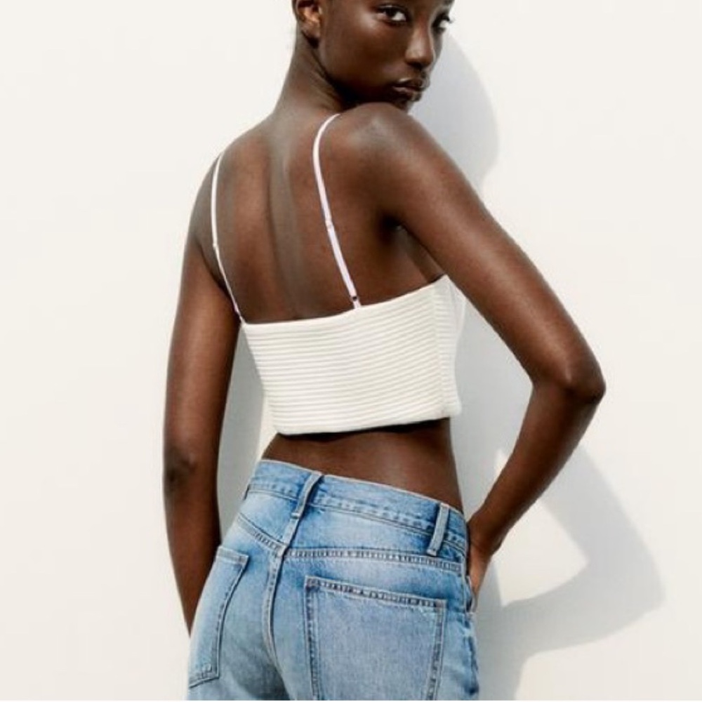 Brand new Zara White Ribbed Bustier crop Top!! - Picture 4 of 7